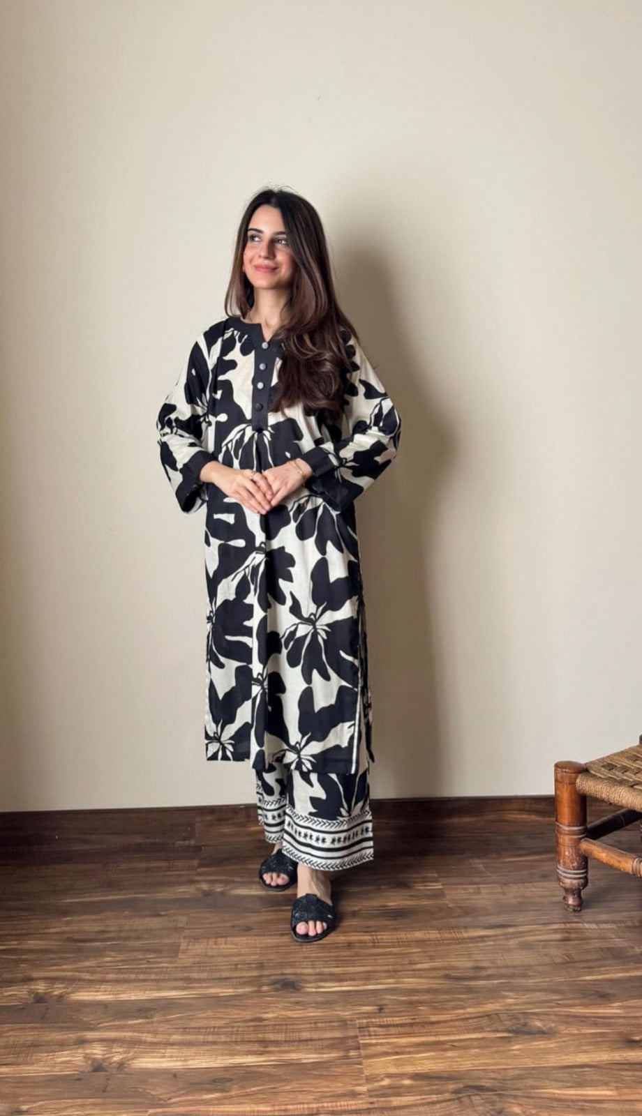 *Front And Back Allover Digital Printed Cord Set*