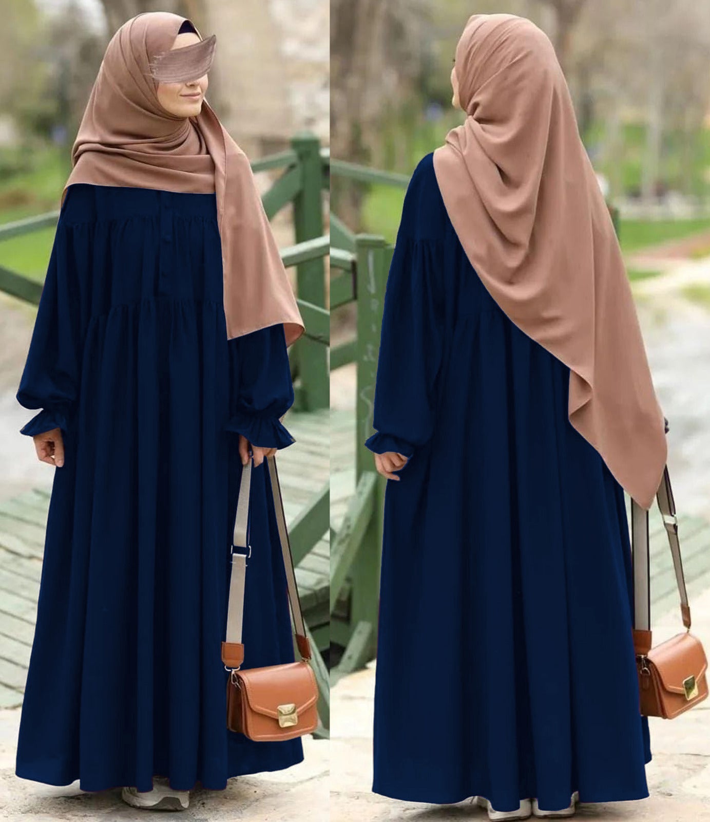 Front Two Layers Kaaj Button Abaya ๐๐ซ