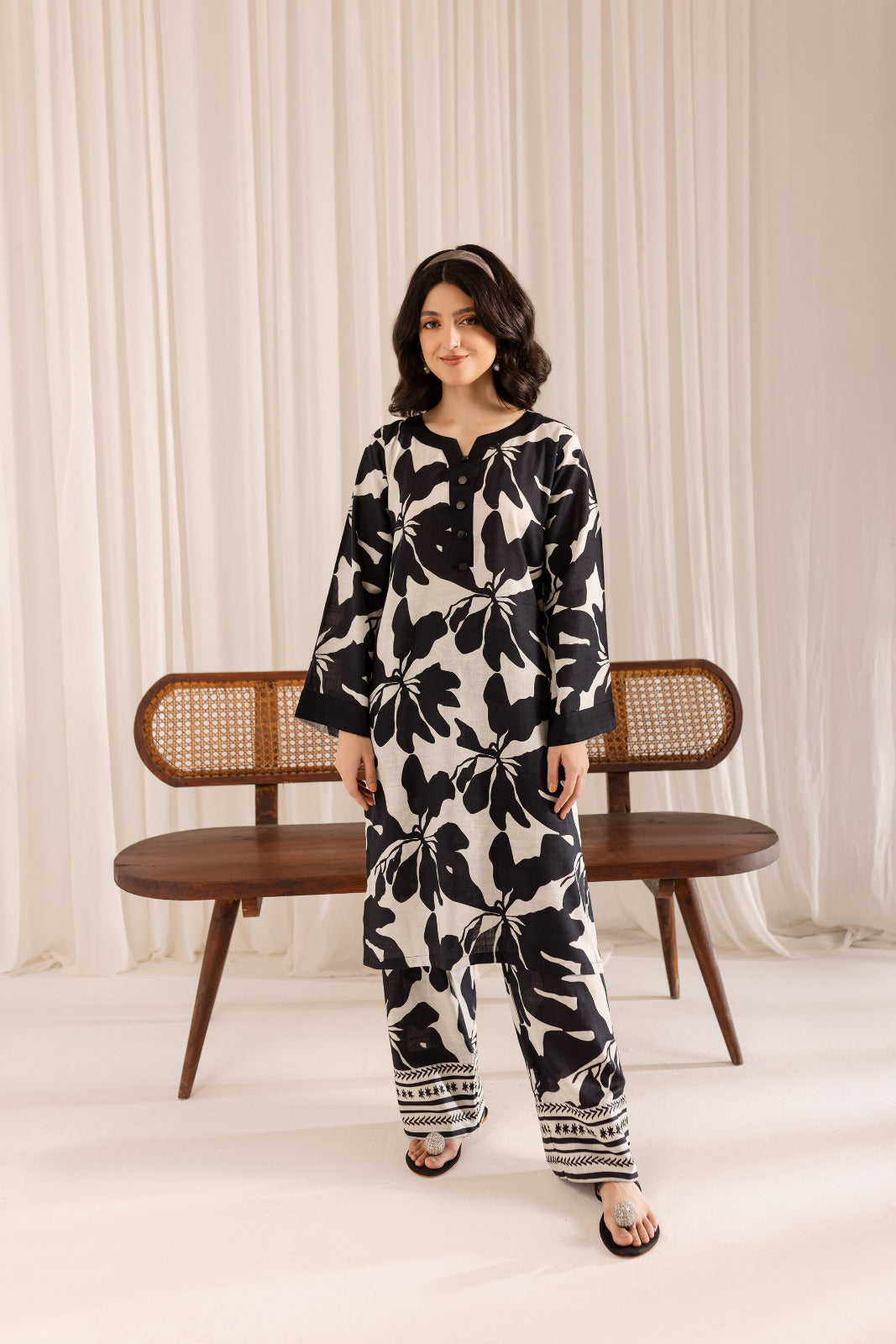 *Front And Back Allover Digital Printed Cord Set*
