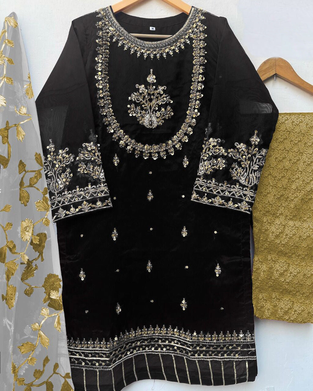 Handwork And Embroidery Shirt With Emb Dupatta And Maysoori Trouser Kids 3piece