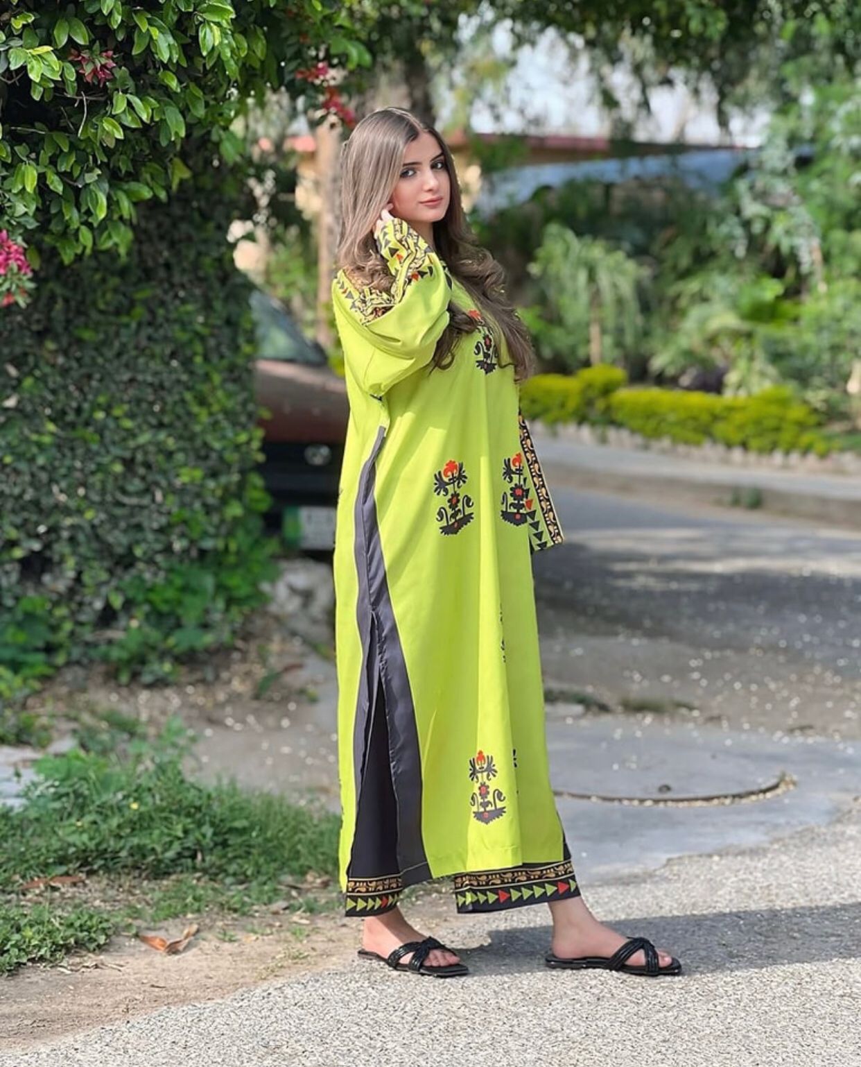 FRONT AND BACK DIGITAL PRINTED LONG SHIRT WITH FLAPPER DUPATTA ZEST TRIBAL 3PCS SET