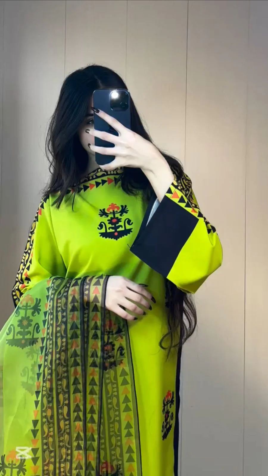 FRONT AND BACK DIGITAL PRINTED LONG SHIRT WITH FLAPPER DUPATTA ZEST TRIBAL 3PCS SET
