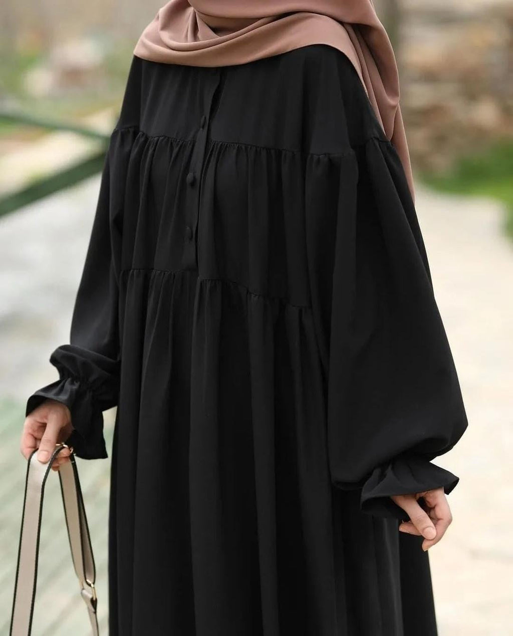 Front Two Layers Kaaj Button Abaya 💖🫠