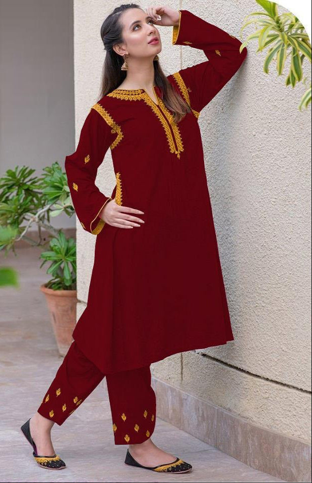 Pocket Style Embriodered Dress