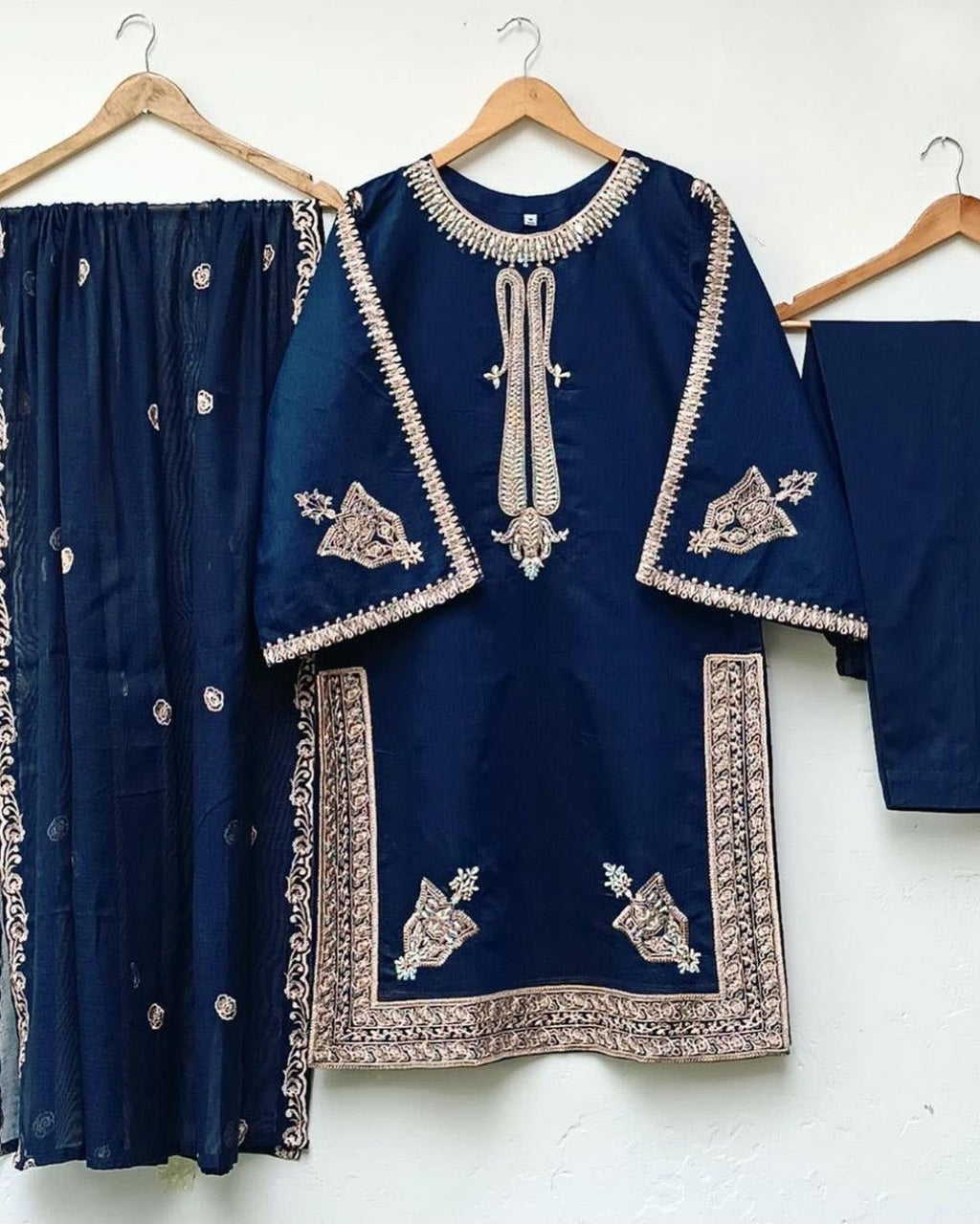3pcs Silk Embriodered Dress