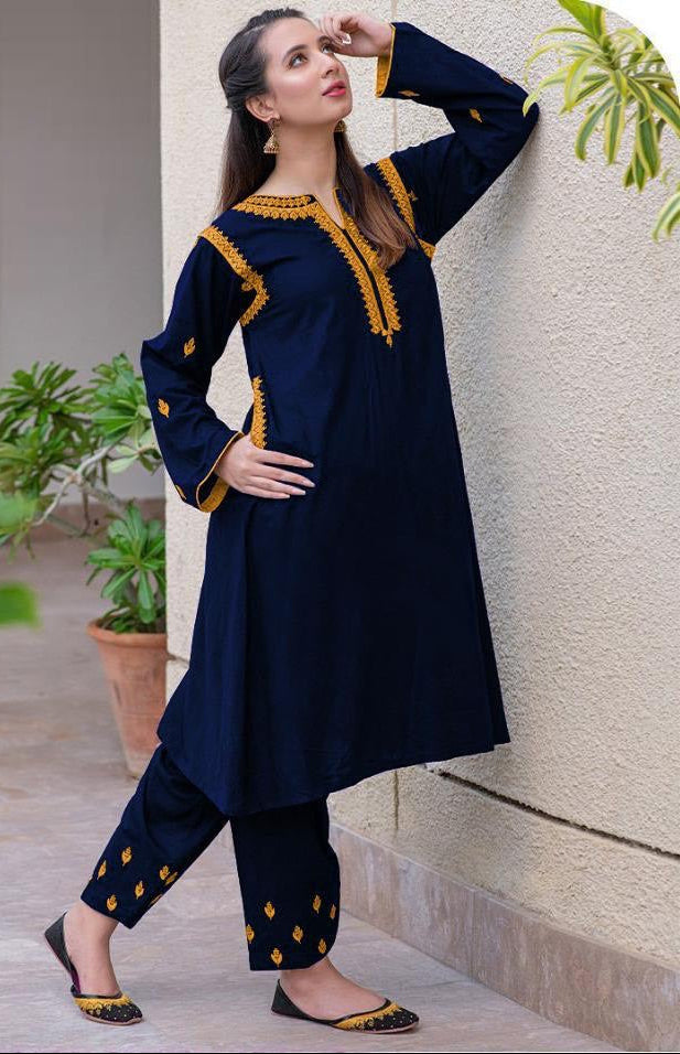 Pocket Style Embriodered Dress